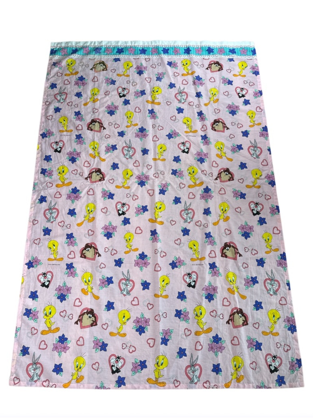 The Bibb Company Vintage 1996 Pink Looney Tunes Print Twin Flat Sheet Only